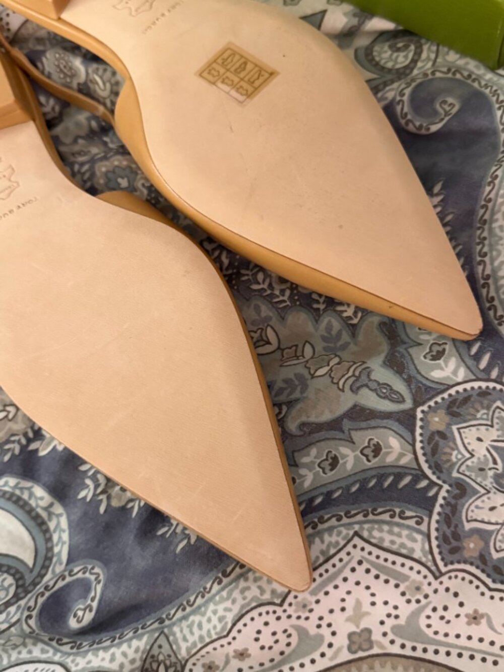 NIB Tory Burch ELEANOR SLINGBACK FLAT Size 7.5 Honeycomb Tan - Picture 8 of 12